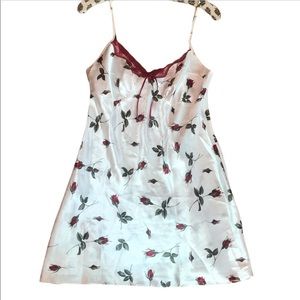 90s Satin Rose Slip Dress